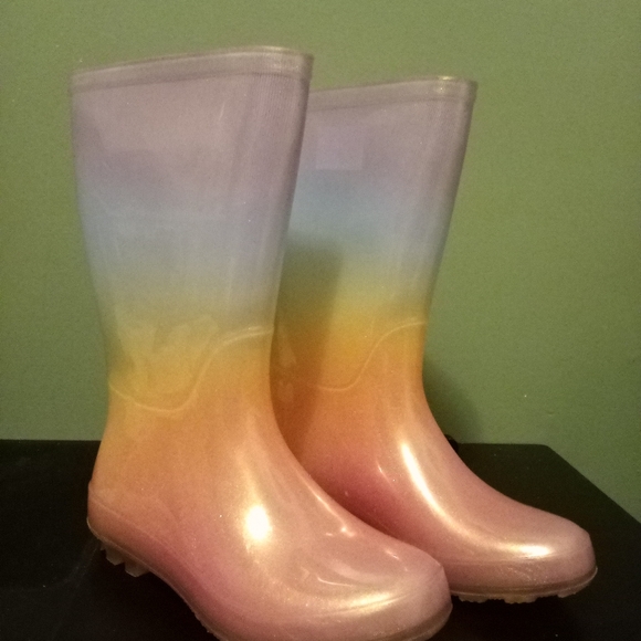 Cat & Jack Girls' Multicolor Cece Rain Boots Size 1 - Picture 3 of 15